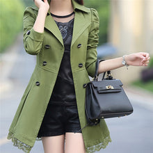 Load image into Gallery viewer, Basic Jacket Women Fashion Loose Winter Warm Long Sleeve Button Lace Jacket Coat With Belt Lady Elegant Windbreaker