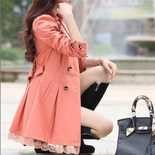 Load image into Gallery viewer, Basic Jacket Women Fashion Loose Winter Warm Long Sleeve Button Lace Jacket Coat With Belt Lady Elegant Windbreaker