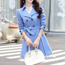 Load image into Gallery viewer, Basic Jacket Women Fashion Loose Winter Warm Long Sleeve Button Lace Jacket Coat With Belt Lady Elegant Windbreaker