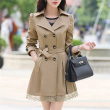 Load image into Gallery viewer, Basic Jacket Women Fashion Loose Winter Warm Long Sleeve Button Lace Jacket Coat With Belt Lady Elegant Windbreaker