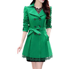 Load image into Gallery viewer, Basic Jacket Women Fashion Loose Winter Warm Long Sleeve Button Lace Jacket Coat With Belt Lady Elegant Windbreaker