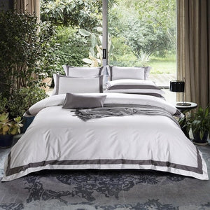 Egyptian Cotton Hotel White Bedding Set Luxury