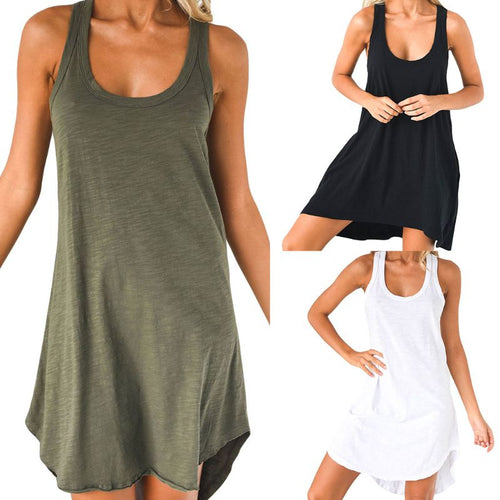 Casual Solid Dress Swing Mini Shirtdress
