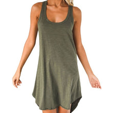 Load image into Gallery viewer, Casual Solid Dress Swing Mini Shirtdress