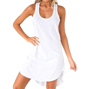 Casual Solid Dress Swing Mini Shirtdress