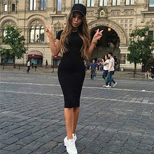 Load image into Gallery viewer, Short Sleeve Bandage Bodycon Dress