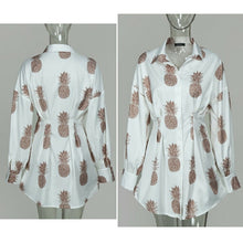 Load image into Gallery viewer, Long Sleeve Deep V Shirt Dress