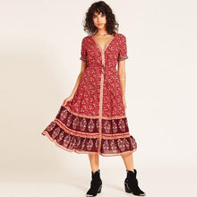 Load image into Gallery viewer, Floral Print Tropical Beach Dress