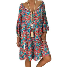 Load image into Gallery viewer, Floral Long Sleeve Shirt Dress