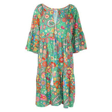 Load image into Gallery viewer, Floral Long Sleeve Shirt Dress