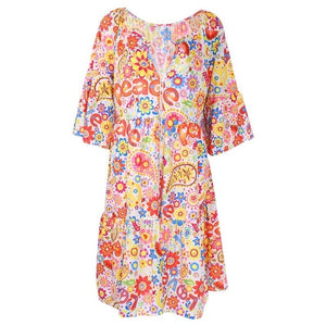 Floral Long Sleeve Shirt Dress