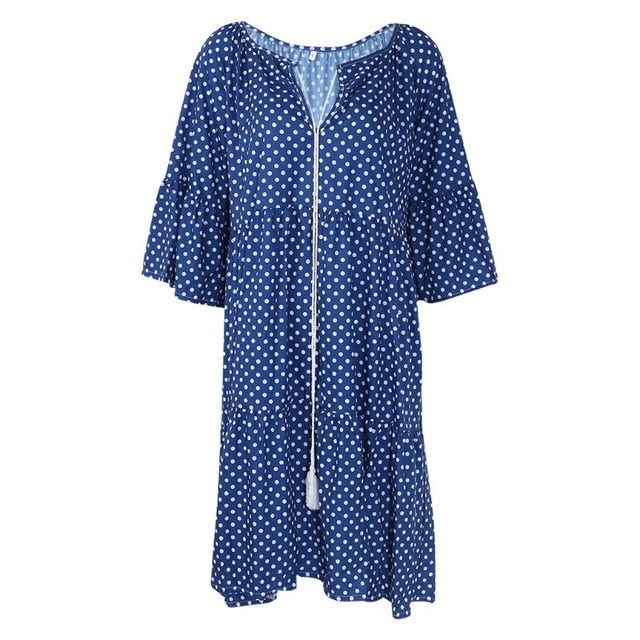 Floral Long Sleeve Shirt Dress