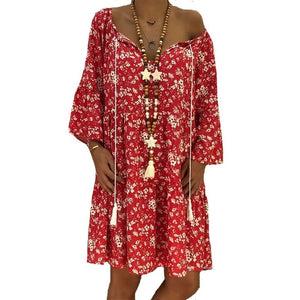 Floral Long Sleeve Shirt Dress