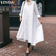 Load image into Gallery viewer, Turn-down Collar Asymmetrical Party Dress