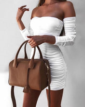Load image into Gallery viewer, Women Off Shoulder Long Sleeve Slim Elastic Bodycon Party Dresses