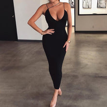 Load image into Gallery viewer, Solid Sexy Skinny Slim Bodycon Sleeveless Hollow Out Dress