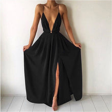 Load image into Gallery viewer, Deep V-Neck Sleeveless Spaghetti Strap Backless High Split Long Dress
