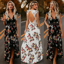 Load image into Gallery viewer, Backless Maxi Floral Dress