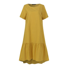 Load image into Gallery viewer, Short Sleeve Casual Kaftan Ruffles Loose Dress