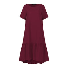 Load image into Gallery viewer, Short Sleeve Casual Kaftan Ruffles Loose Dress