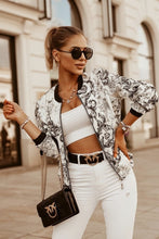 Load image into Gallery viewer, Flower Print Long Sleeve Women&#39;s Bomber Jacket