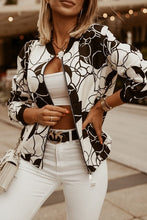 Load image into Gallery viewer, Flower Print Long Sleeve Women&#39;s Bomber Jacket