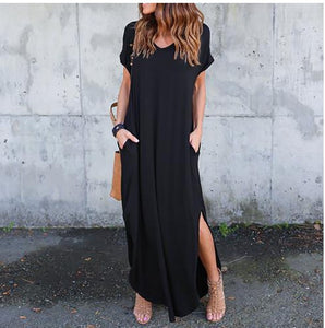 Casual Short Sleeve Maxi Dress