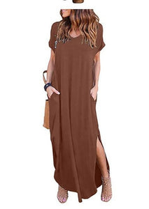 Casual Short Sleeve Maxi Dress
