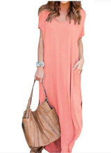 Load image into Gallery viewer, Casual Short Sleeve Maxi Dress