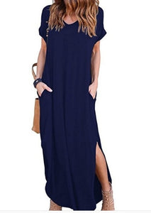 Casual Short Sleeve Maxi Dress