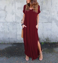 Load image into Gallery viewer, Casual Short Sleeve Maxi Dress