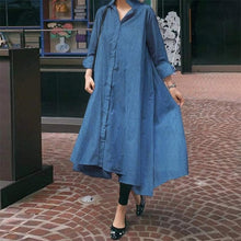 Load image into Gallery viewer, Turn-down Collar Asymmetrical Party Dress