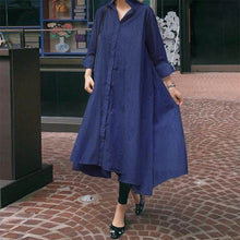 Load image into Gallery viewer, Turn-down Collar Asymmetrical Party Dress