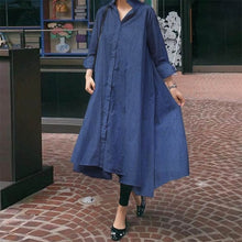 Load image into Gallery viewer, Turn-down Collar Asymmetrical Party Dress