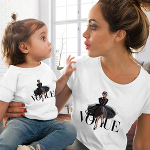 Eye Lashes & Red Lips Print Women and Kids T-shirt