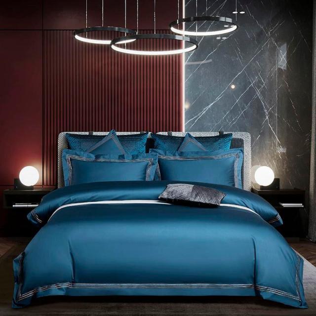 Embroidered Duvet Cover Set Premium Soft Egyptian Cotton Bedding