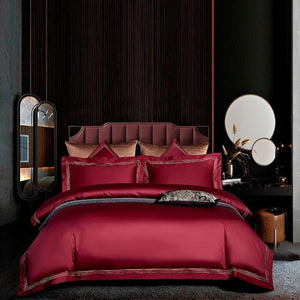 Embroidered Duvet Cover Set Premium Soft Egyptian Cotton Bedding