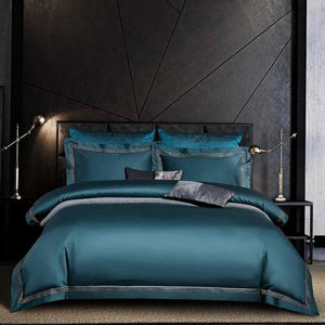 Embroidered Duvet Cover Set Premium Soft Egyptian Cotton Bedding