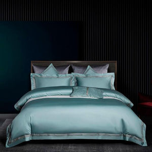 Embroidered Duvet Cover Set Premium Soft Egyptian Cotton Bedding