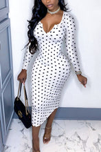 Load image into Gallery viewer, Deep V Low Cut Bodycon Midi Dress