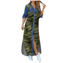 Load image into Gallery viewer, Dress Long Sleeve Denim Shirt Dress
