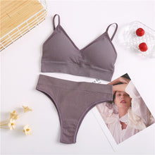 Load image into Gallery viewer, Bra &amp; Panties Set Sexy G-String Push Up Bra Set