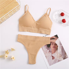 Load image into Gallery viewer, Bra &amp; Panties Set Sexy G-String Push Up Bra Set