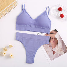 Load image into Gallery viewer, Bra &amp; Panties Set Sexy G-String Push Up Bra Set