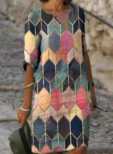 Load image into Gallery viewer, Mid sleeve loose printed casual dress
