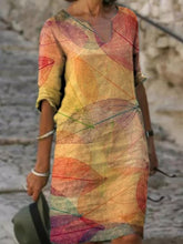 Load image into Gallery viewer, Mid sleeve loose printed casual dress