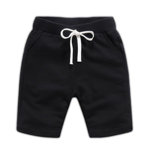 Cotton Solid Elastic Waist Shorts For Boys & Girls