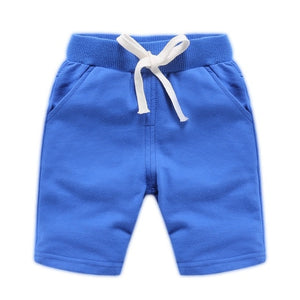Cotton Solid Elastic Waist Shorts For Boys & Girls