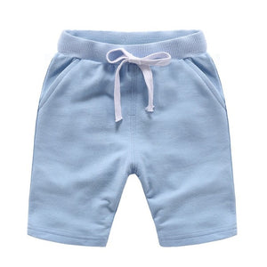Cotton Solid Elastic Waist Shorts For Boys & Girls