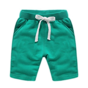 Cotton Solid Elastic Waist Shorts For Boys & Girls